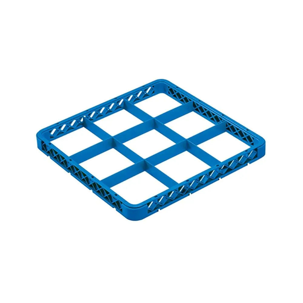 Chef360 Blue 9 Compartment Plastic Glass Rack Extender, 50 x 50 x 10 cm