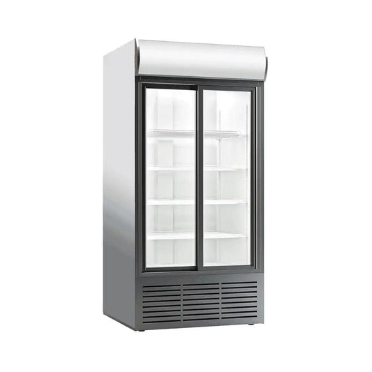 Coldera CL 900 SLDC Electric Double Sliding Door Visi Cooler With Canopy 852 L, Power 220-240V/50Hz, 110 X 69 X 200 cm - HorecaStore