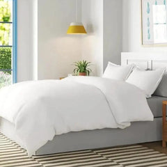 Comfort 240 Thread Count Hotel Linen Duvet Cover Single 60% Cotton 40% Polyester Sateen Plain, 130 GSM, 170 x 230 cm, Color White