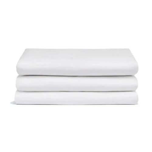 Comfort 240 Thread Count Hotel Linen Flat Sheet King 60% Cotton 40% Polyester Sateen Plain, 130 Gsm, 305 x 305 cm, Color White