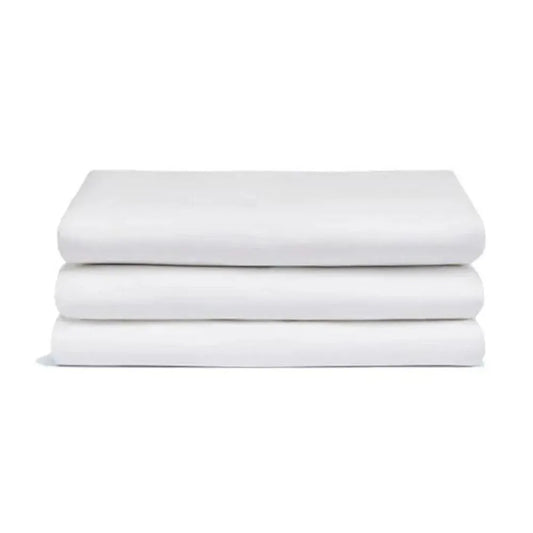 Comfort 240 Thread Count Hotel Linen Flat Sheet King 60% Cotton 40% Polyester Sateen Plain, 130 Gsm, 305 x 305 cm, Color White