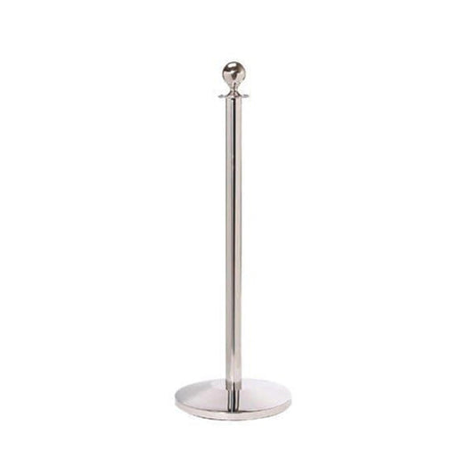 Crowd Control Barrier Stanchions Pole Stainless Steel, Resistant To Moisture, Rust, Corrosion, And High Temperature. Stable Base, Color Silver