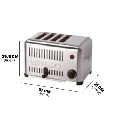 Burco TSSL04 4 Slots Toaster 2.4 kW - HorecaStore