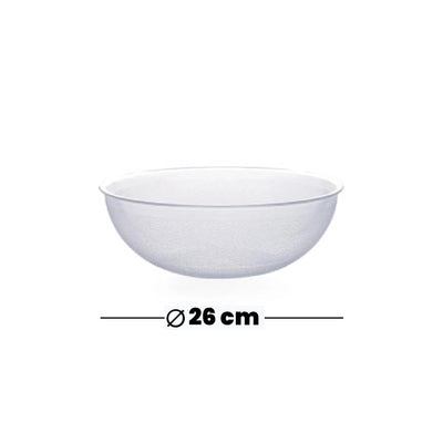 Tribeca Polycarbonate Clear Round Bowl 26 Cm, BOX QUANTITY 20 PCS