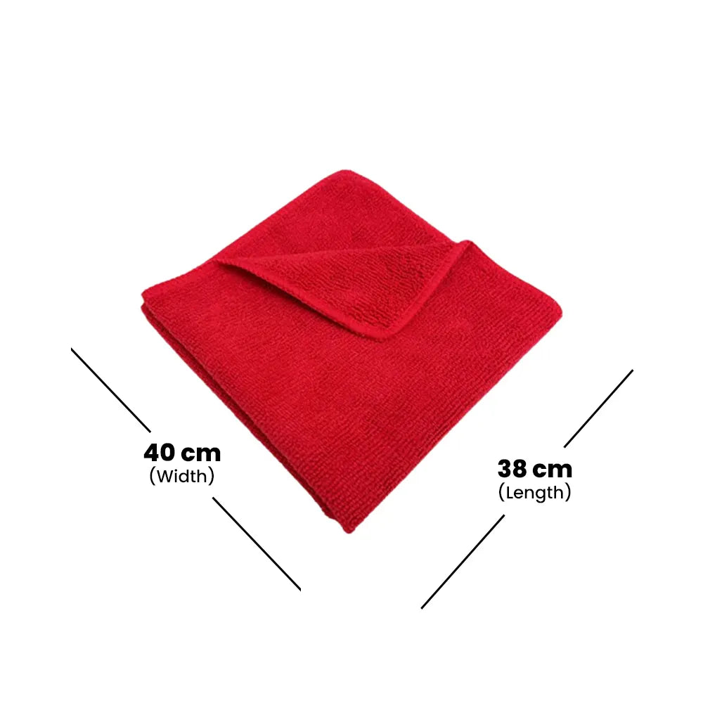 THS 310440 Red Microfiber Cleaning Cloths 38 x 40cm