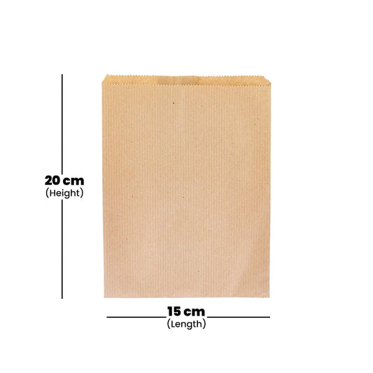 hotpack ribbed kraft food grade paper bag 15 x 20 cm 1000 pcs