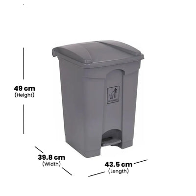 THS AF07330 Grey Garbage Pedal Bin 30L