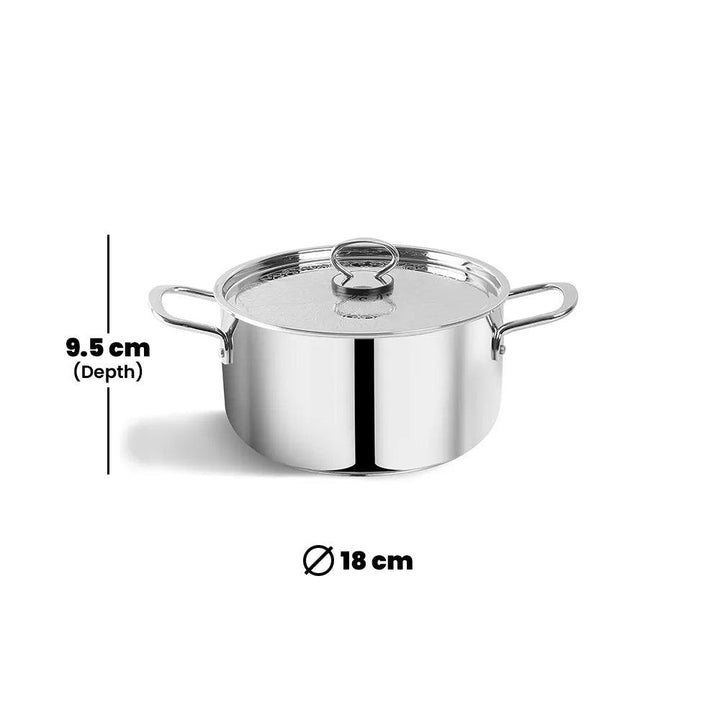 Pradeep Domestic Cookpot With Stainless Steel Design Lid, 2.3 Liter - HorecaStore