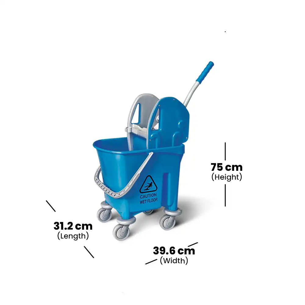 THS AZ1032 Blue Single Mop Bucket Trolley 22L