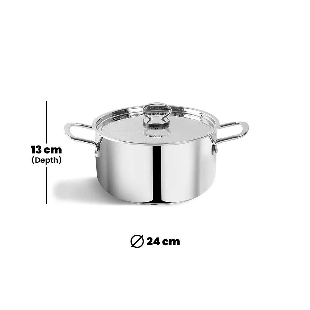 Pradeep Domestic Cookpot With Stainless Steel Design Lid, 5.6 Liter - HorecaStore