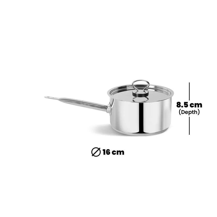 Pradeep Domestic Sauce Pan With Stainless Steel Design Lid, 1.7 Liter - HorecaStore