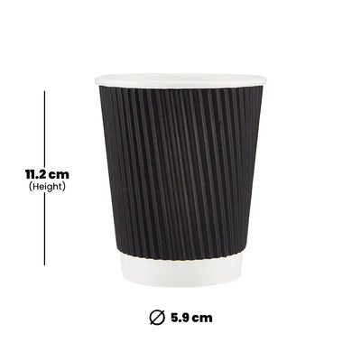 hotpack black ripple paper cup 355 ml 500 pcs