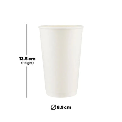 hotpack white double wall paper cup 474 ml 500 pcs