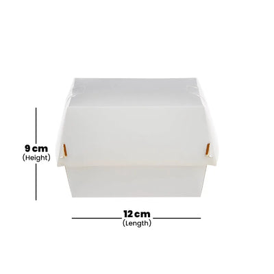 hotpack white burger paper box large 12 x 12 x 9 cm 500 pcs