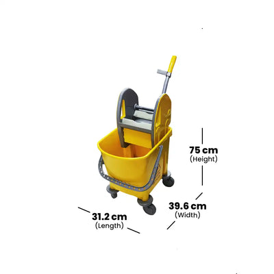 THS AZ1032 Yellow Single Mop Bucket Trolley 22L