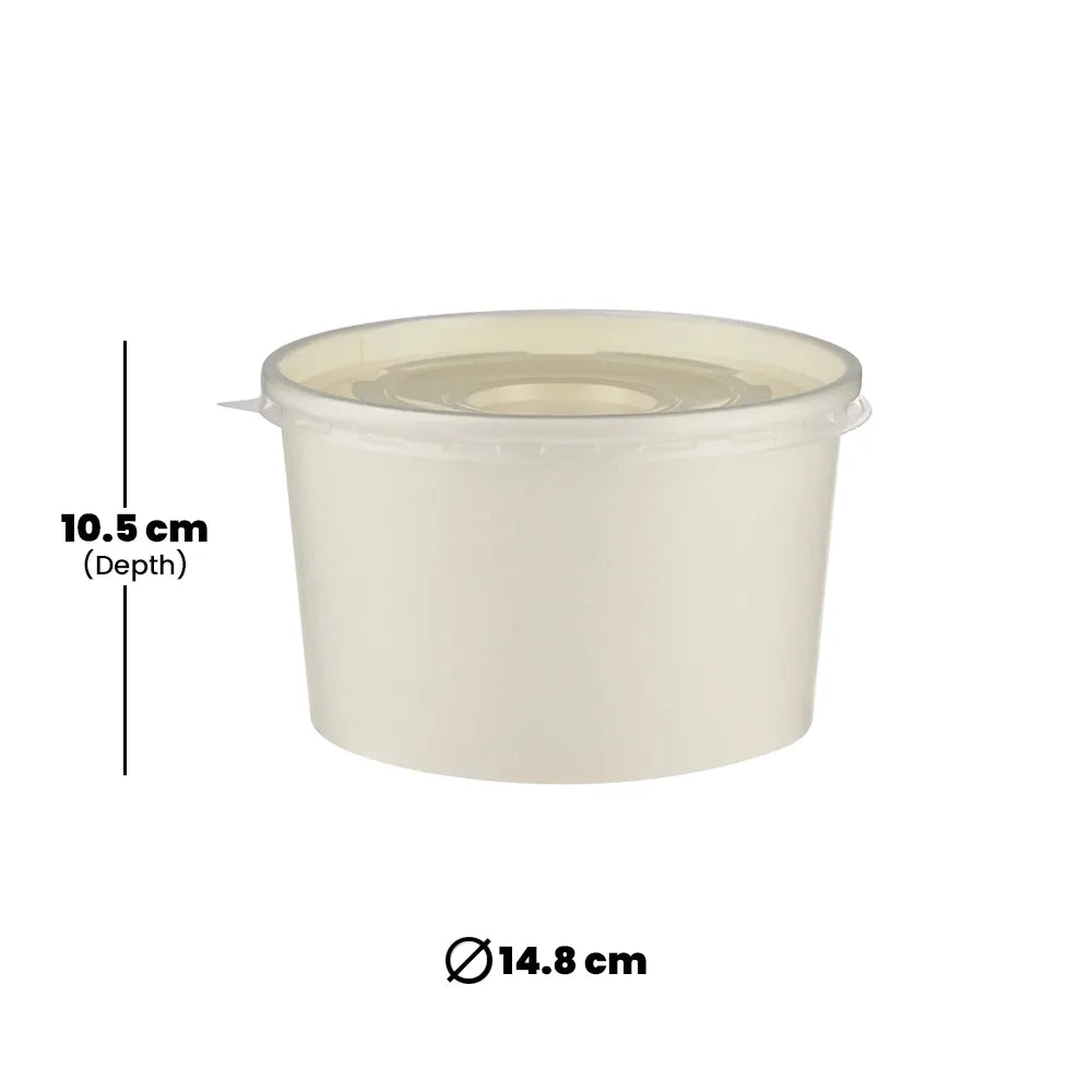 hotpack white soup paper bowl 1100 mi 600 pcs