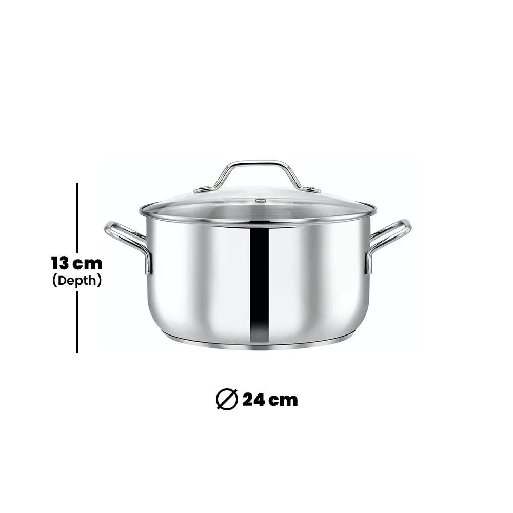 Pradeep Cookpot With Glass Lid, 5.6 Liter - HorecaStore