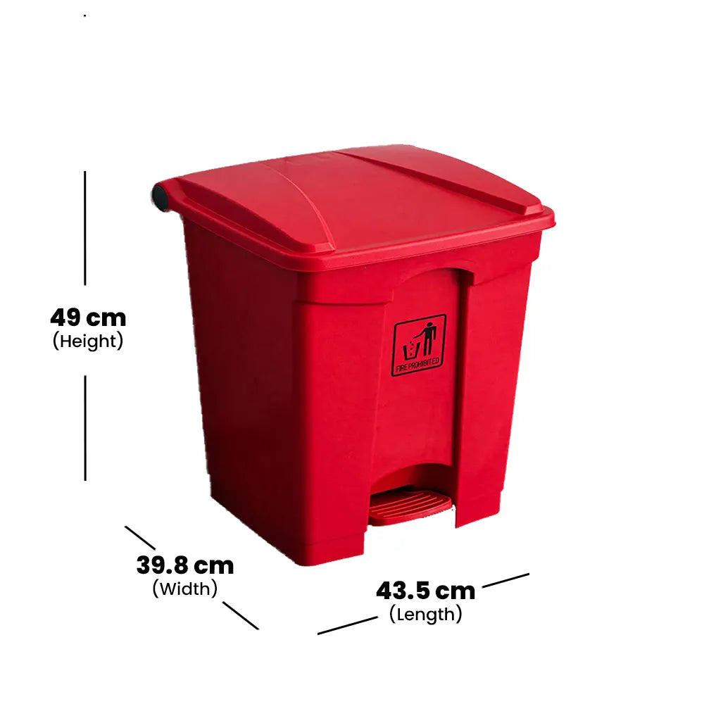 THS AF07330 Red Garbage Pedal Bin 30L