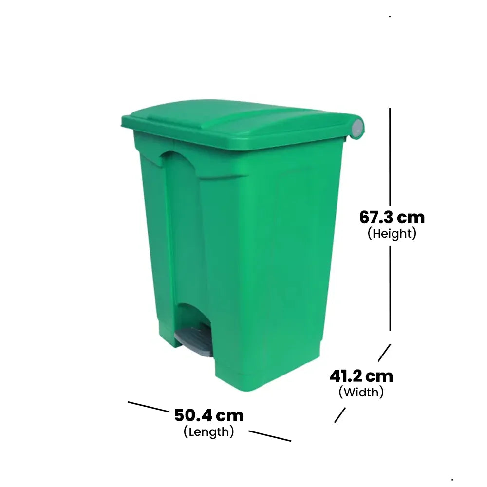 THS AF07320 Green Garbage Pedal Bin 68L