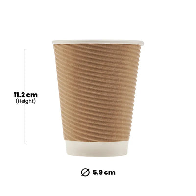 hotpack kraft round ripple paper cup 237 ml 500 pcs