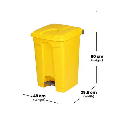 THS AF07331 Yellow Garbage Pedal Bin 45L