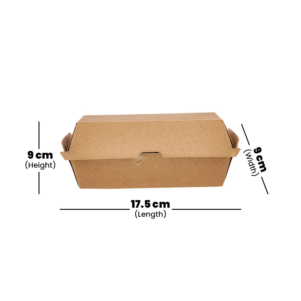 hotpack kraft flute medium snack box 175 x 9 x 9 cm 200 pcs