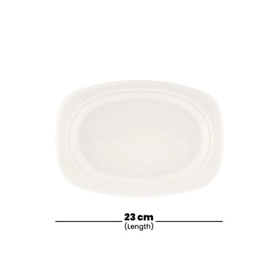 hotpack biodegradable oval plate 23 x 17 cm 500 pcs