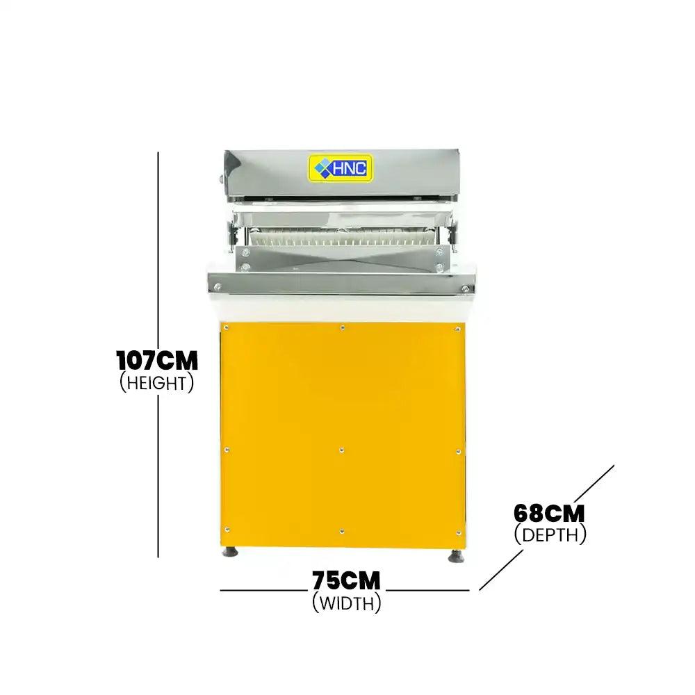 HNC D-32M / EDT-32M Steel Body Bread Slicing Machine 0.37 kW, 75 x 107 x 68 cm - HorecaStore