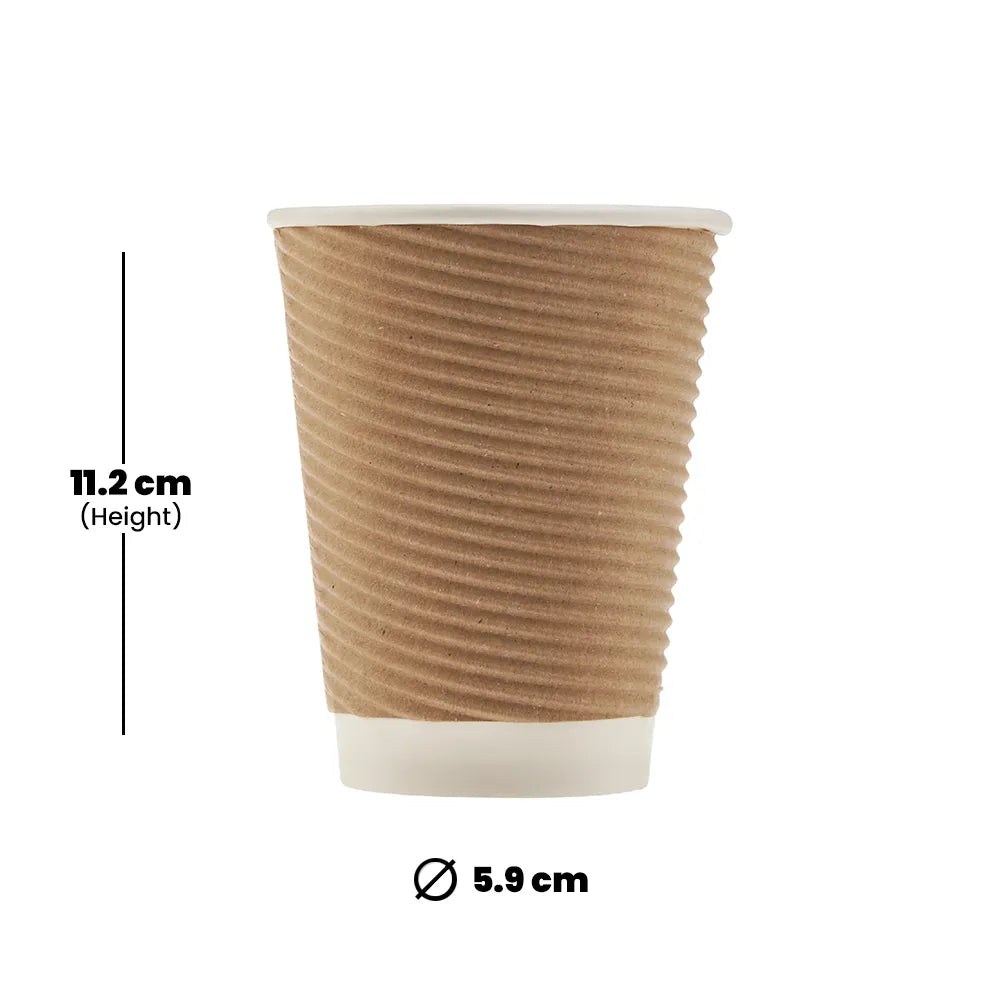 hotpack kraft round ripple paper cup 355 ml 500 pcs