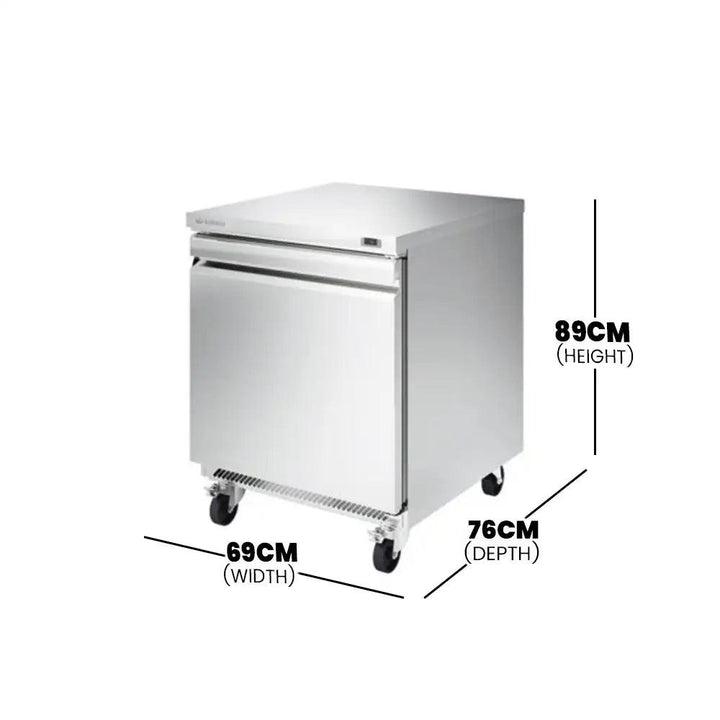 Infrico IUC-UC27F Under Counter 1 Solid Door U/C Freezer Americal Line 226 Liter 69 X 76 X 89 cm - HorecaStore