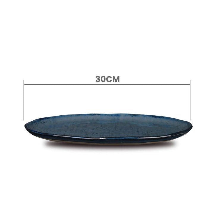 Don Bellini Craftstone 11.5"/30cm Blue Round Porcelain Plate - HorecaStore