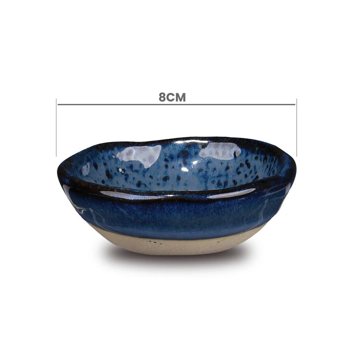 Don Bellini Craftstone 3"/8cm Blue Round Porcelain Sauce Dish - HorecaStore