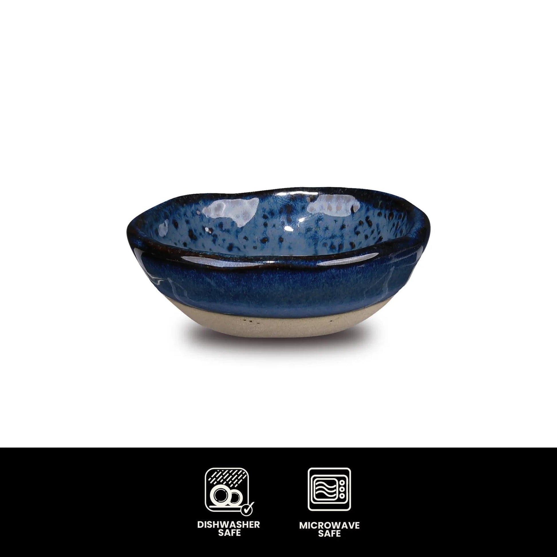 Don Bellini Craftstone 3"/8cm Blue Round Porcelain Sauce Dish - HorecaStore