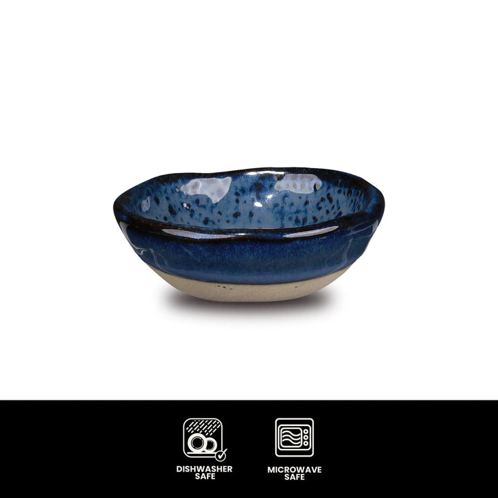 Don Bellini Craftstone 3"/8cm Blue Round Porcelain Sauce Dish - HorecaStore