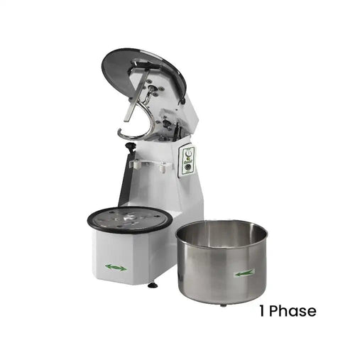 Fimar Stainless Steel Electric 1500W IM38CNS235M Spiral Kneader Dough Mixer With Liftable Head, And  Removable 42L Bowl 1 Phase, 80 X 48 X 73 cm