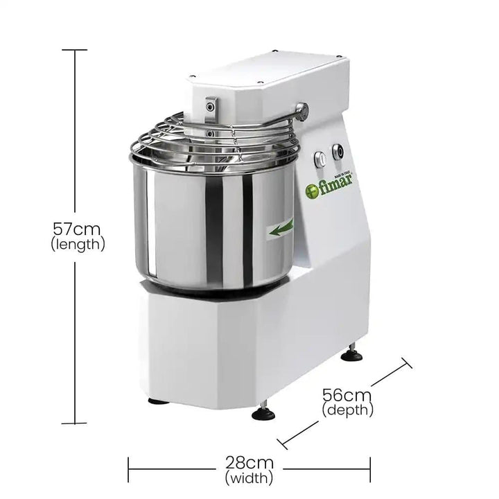 Fimar Stainless Steel Electric 370W IM7SNG235M Spiral Kneader Dough Mixer With Fixed Head, And 10L Bowl 1 Phase, 56 X 28 X 57 cm   HorecaStore