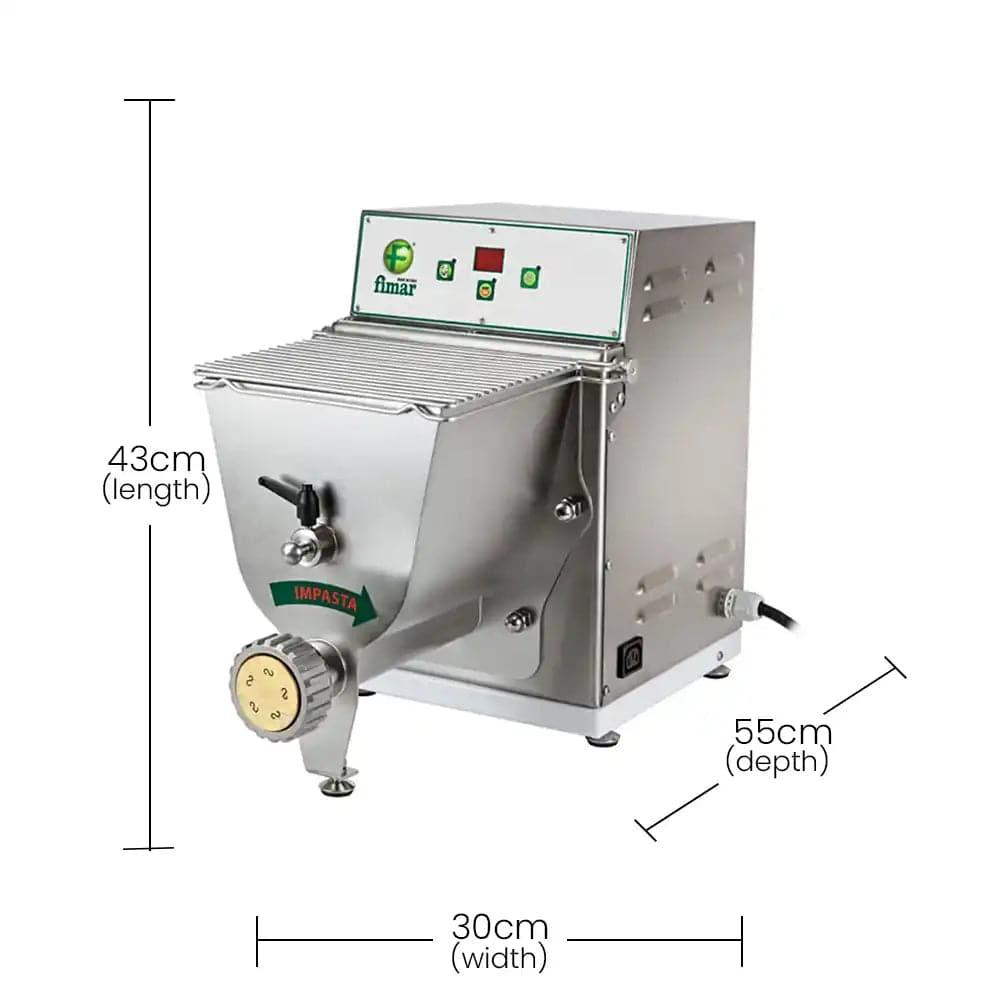 Fimar Stainless Steel Electric 370W PF25E235M, 2kg Pasta Making and Processing Machine 1 Phase, 30 X 55 X 43 cm   HorecaStore