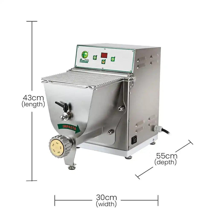 Fimar Stainless Steel Electric 370W PF25E405T, 2kg Pasta Making and Processing Machine 3 Phase, 30 X 55 X 43 cm   HorecaStore