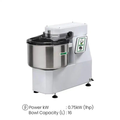 Fimar Stainless Steel Electric 750W IM12SN235M Spiral Kneader Dough Mixer With Fixed Head, And 16L Bowl 1 Phase, 65 X 35 X 60 cm   HorecaStore