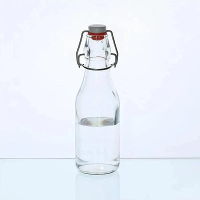 Flip Top Glass Bottle 250 ml Swing Top Brewing Bottle with Stopper for Beverages, Airtight Lid & Leak Proof Cap, Clear