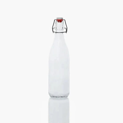 Flip Top Glass Bottle 500 ml Swing Top Brewing Bottle with Stopper for Beverages, Airtight Lid & Leak Proof Cap, Clear