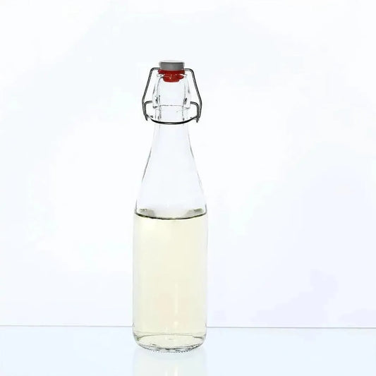 Flip Top Glass Bottle 500 ml Swing Top Brewing Bottle with Stopper for Beverages, Airtight Lid & Leak Proof Cap, Clear