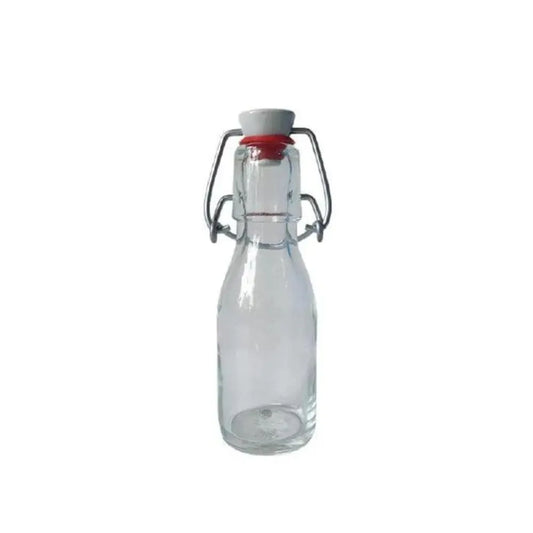 Flip Top Glass Bottle 60 ml Swing Top Brewing Bottle with Stopper for Beverages, Airtight Lid & Leak Proof Cap, Clear