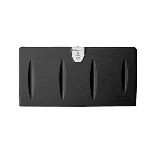 Foundations Classic Horizontal Wall Mounted Baby Changing Station L 87 x W 10.16 x H 39 cm with backer Plate, Color Black