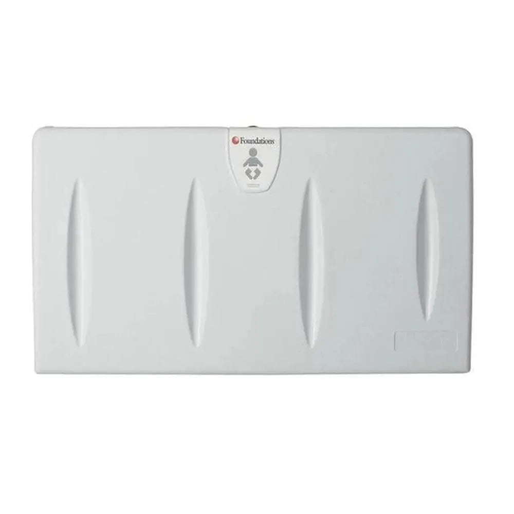 Foundations Classic Horizontal Wall Mounted Baby Changing Station with Backer Plate, L 87 x W 10.16 x H 39 cm, Color Grey