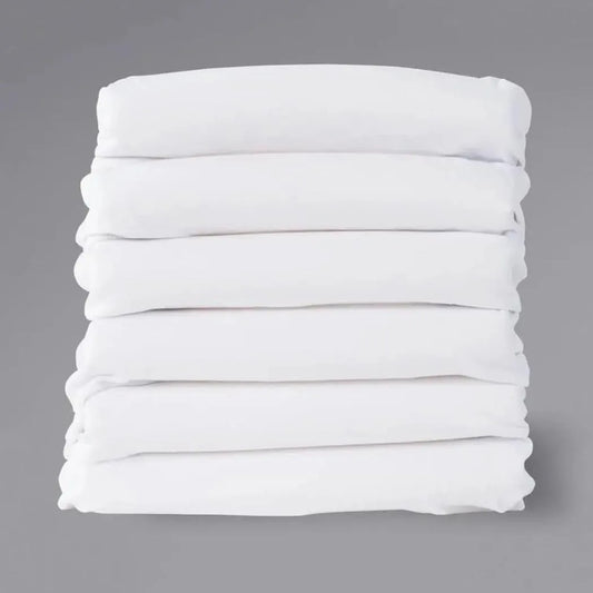 Safefit FS-NF-WH-06  Zippered White Sheet For Compact Cribs - Pack of 6 - Foundations USA