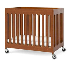 Boutique Wooden Compact Folding Baby Crib, Color Cherry - Foundations USA