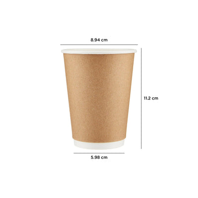 Free Plastik FPD1002 12oz Double Wall Paper Cup 500pcs, Ø9 X H 11 cm - HorecaStore
