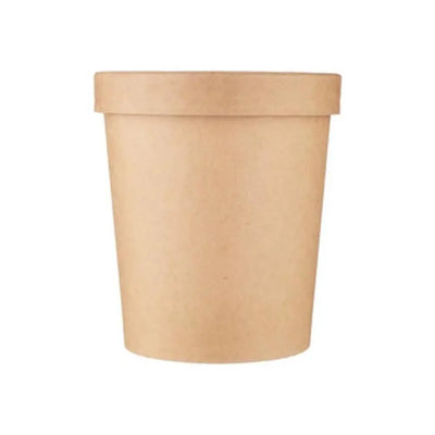Free Plastik FPD1037 32 oz Paper Noodle Bowl With Lid 250pcs, Ø12 X H13 cm