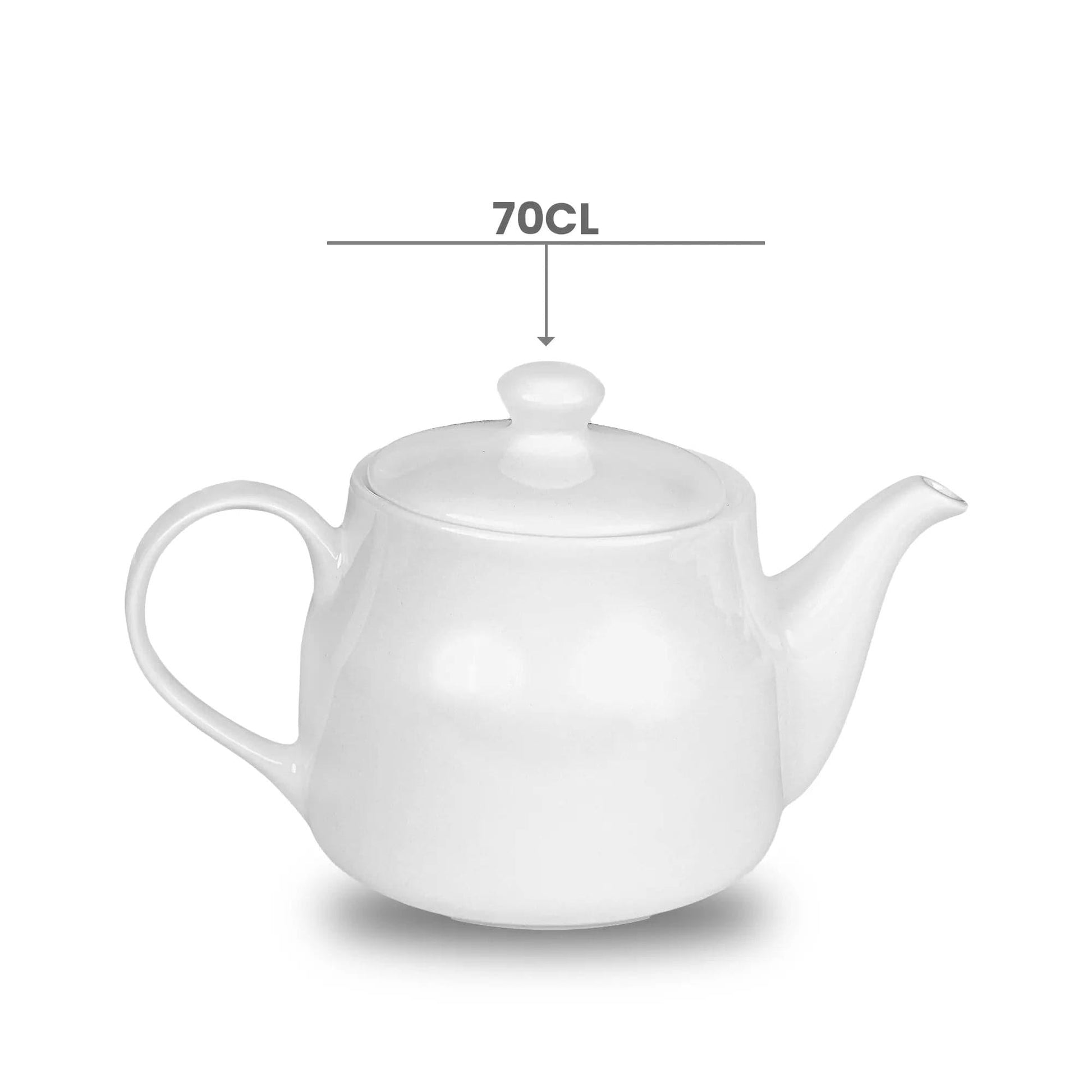 Furtino England Finesse 23.5oz/70cl White Round Porcelain Coffee Pot - HorecaStore